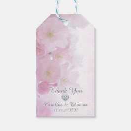 Elegant Blommigt Cherry Blommars Tack Bröllop Presentetikett