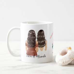 Elegant Blommigt Chic Brunette Bridesmaid Frieri Kaffemugg