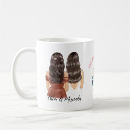 Elegant Blommigt Chic Brunette Bridesmaid Frieri Kaffemugg