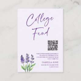 Elegant Blommigt College Graduzation Fund QR Code Tilläggskort