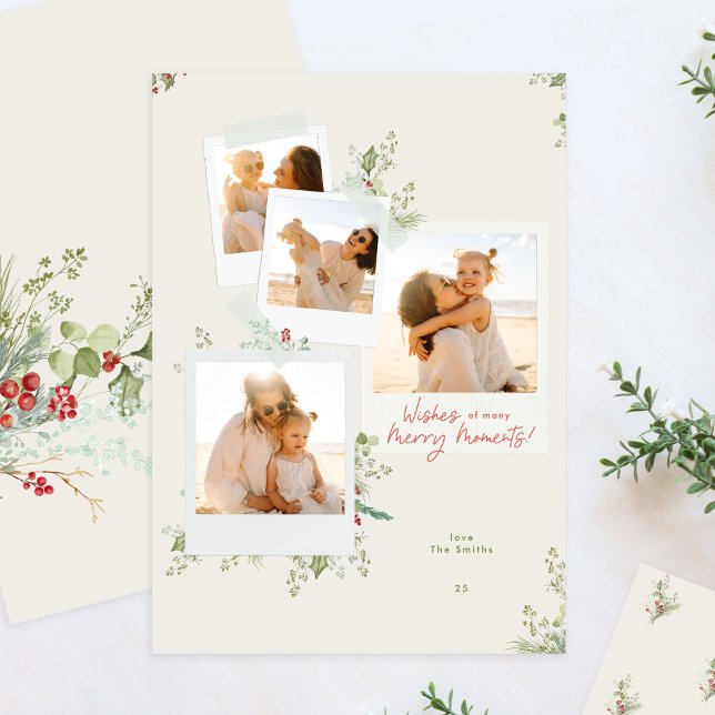 Elegant Blommigt Craft Photo Album Julkort (Skapare uppladdad)