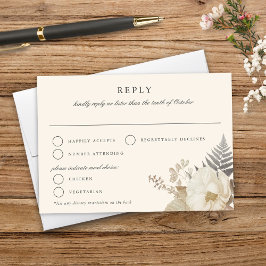 Elegant Blommigt Cream Bröllop OSA Kort