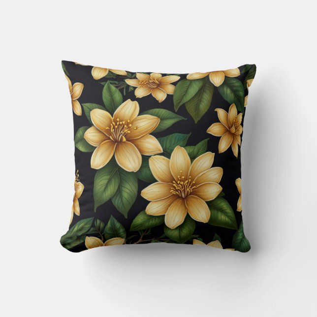 Elegant Blommigt Dekorativ kudde (Framsida)