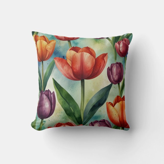 Elegant Blommigt Dekorativ kudde (Framsida)