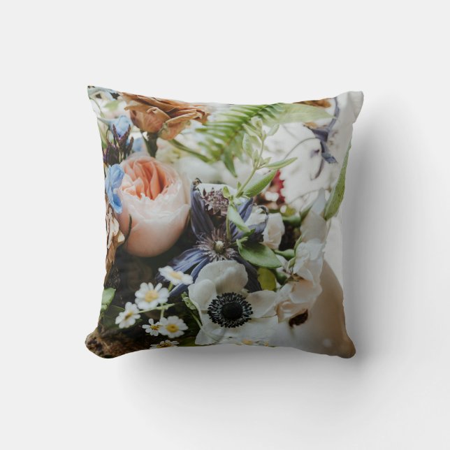 Elegant Blommigt Dekorativ kudde (Framsida)