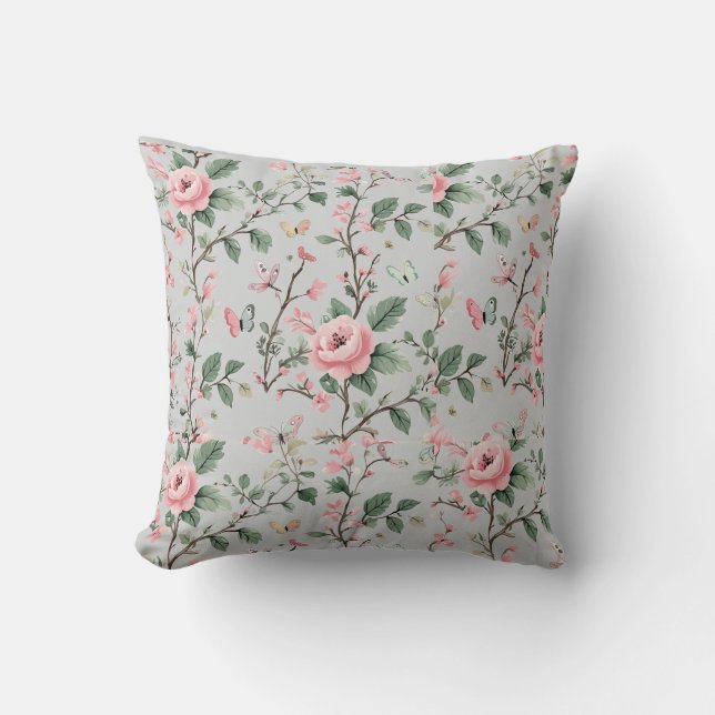 Elegant Blommigt Dekorativ kudde - Perfekt Gift fö (Framsida)