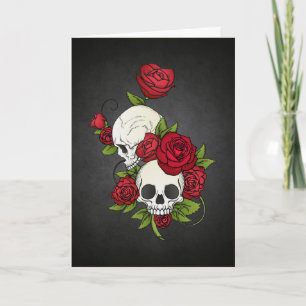 Elegant Blommigt Döskallars Dia de los Muertos Car Kort