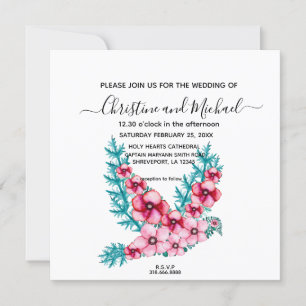 Elegant Blommigt Dove, fredsduvan Bröllop Inbjudningar