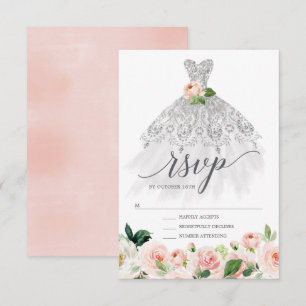 Elegant Blommigt Dress Quinceanera OSA-inbjudan Inbjudningar
