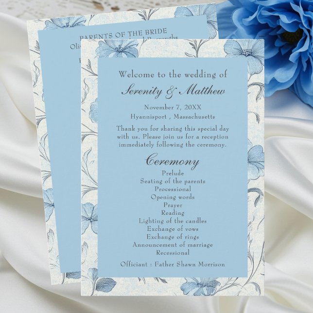 Elegant Blommigt Dusty Blue Land Garden Wedding We Program (Skapare uppladdad)