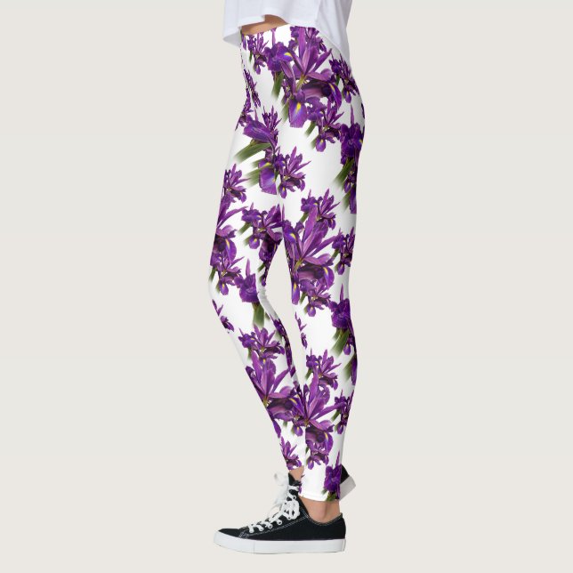 Elegant Blommigt Dutch Iris Lila Sensation Flowers Leggings (Vänster)