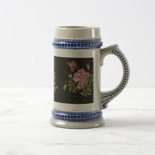 Elegant Blommigt Embroidery Mönster Black Backgrou Sejdel