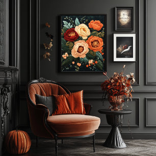 Elegant Blommigt Embroidery Stil Vintage Botaniskt Poster