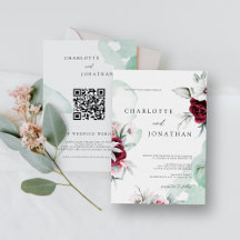 Elegant Blommigt Emerald Grönt & Burgundy Bröllop