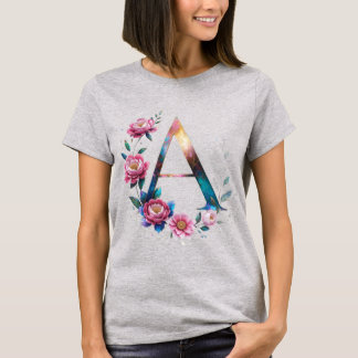 Elegant Blommigt ett första T-Shirt för henne