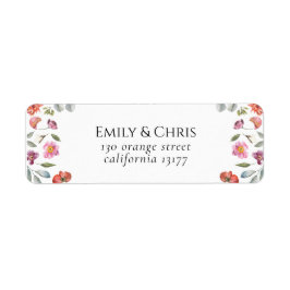 Elegant Blommigt Eucalyptus Bröllop Adress Returadress Etikett