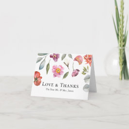 Elegant Blommigt Eucalyptus Bröllop Tack Kort