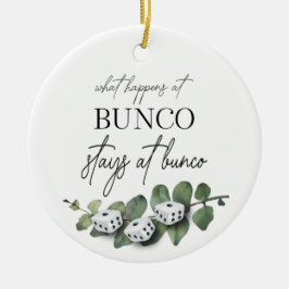 Elegant Blommigt Eucalyptus Dice Bunco Julgransprydnad Keramik