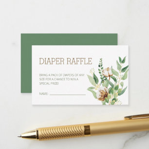 Elegant Blommigt Eucalyptus Greenery Diaper Raffle Tilläggskort