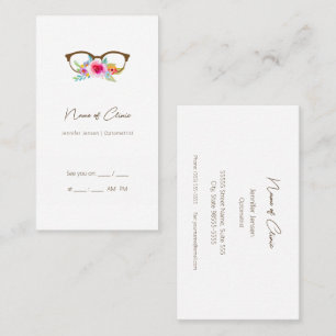Elegant Blommigt Eyeglasses Öga Möte Visitkort
