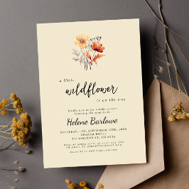 Elegant Blommigt Fall Wildblomma Baby Shower Inbjudningar