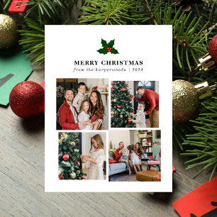 Elegant Blommigt-familjens fotokollage Helg Vykort