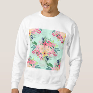 Elegant Blommigt, färgsfärg Mått för grått m Lång Ärmad Tröja