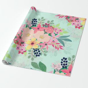Elegant Blommigt, färgsfärg Mått för grått m Presentpapper
