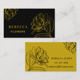 Elegant blommigt feminin färg visitkort