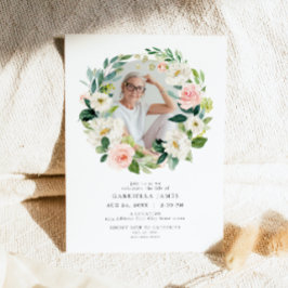 Elegant  Blommigt Firande i livets begravning Inbjudningar