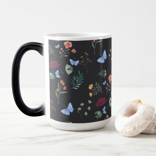 Elegant Blommigt & fjäril Botanical Garden Coffee Magisk Mugg