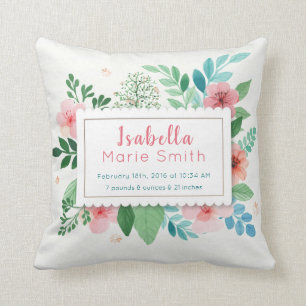 Elegant Blommigt Flickor Nursery Pillow Kudde
