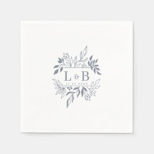 Elegant Blommigt: Foliage par monogram Bröllop Pappersservett