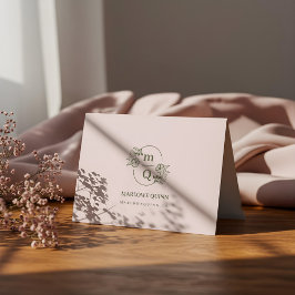 Elegant Blommigt för botaniska monogram Logotyp  v Tack Kort