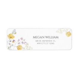 Elegant blommigt för mjuk vild returadress etikett