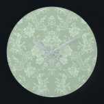 Elegant-Blommigt för romsk Chic-, Grönt Stor Klocka<br><div class="desc">vintage-elegant-inspirerad blommigt-dämpare som har monokrom grönt med chic,  ljus på mörk,  bladblommor och scrollsar av känslig lacy rosett band. Mönster är sömlöst och kan byggas upp eller ned.</div>