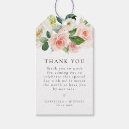 Elegant Blommigt för  Rosa Grey Tack Favoriter Presentetikett