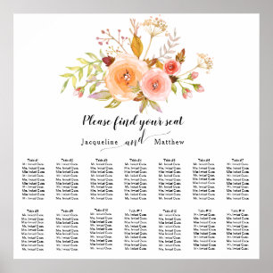 Elegant Blommigt för vattenfärgsfyllning Slutardia Poster