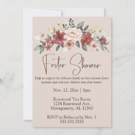 Elegant Blommigt Foster Care Baby/Child Shower Inbjudningar