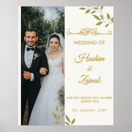 Elegant Blommigt Foto Islamic Muslim Bröllop Poste Poster