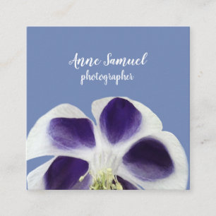 Elegant Blommigt Foto Modern Affärskort Fyrkantigt Visitkort