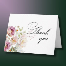 Elegant Blommigt Foto vilket år som helst Tack Kort