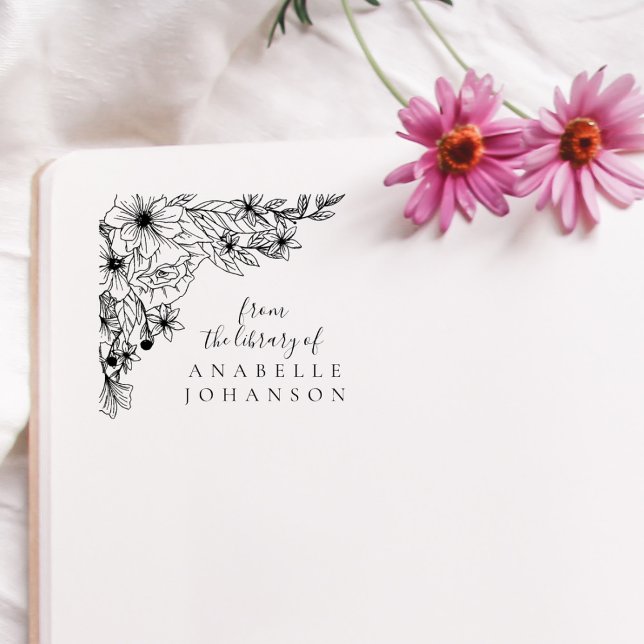 Elegant Blommigt från biblioteket Bok Stämpel (Skapare uppladdad)