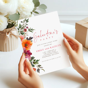 Elegant Blommigt Galentines Party Inbjudningar
