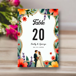 Elegant Blommigt Garden Bride & Groom, sommartid B Bordsnummer