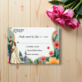 Elegant Blommigt Garden Bride & Groom, sommartid B OSA Kort