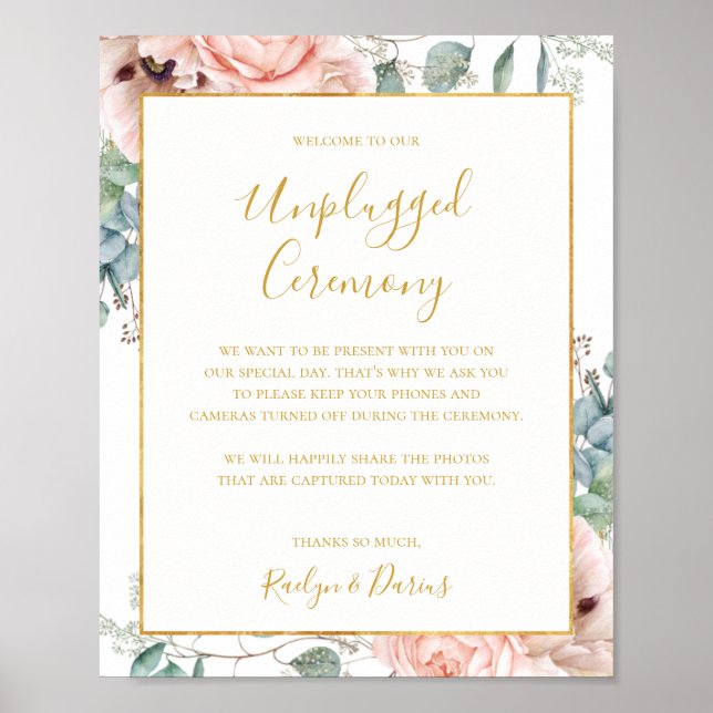 Elegant Blommigt Garden | Ceremonisk signatur som  Poster (Framsidan)