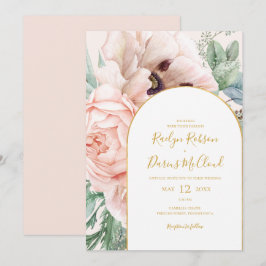 Elegant Blommigt Garden Pastel Avslappnad Bröllop Inbjudningar