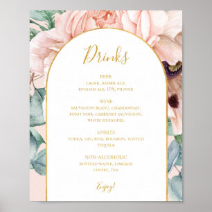 Elegant Blommigt Garden   Pastel Bröllop Drinks Me Poster