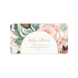 Elegant Blommigt Garden Pastel Bröllop OSA Adress Adressetikett